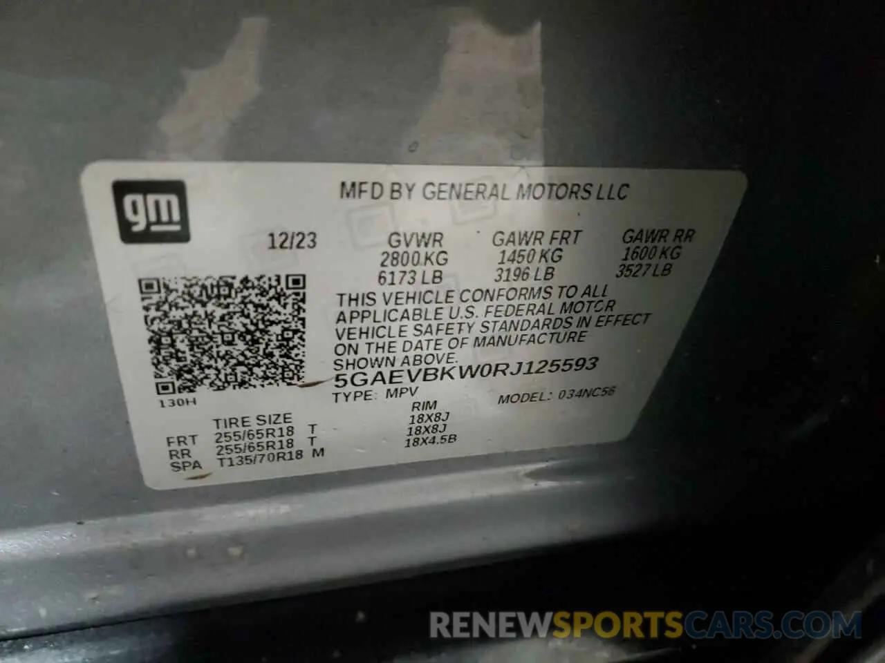 14 Photograph of a damaged car 5GAEVBKW0RJ125593 BUICK ENCLAVE 2024