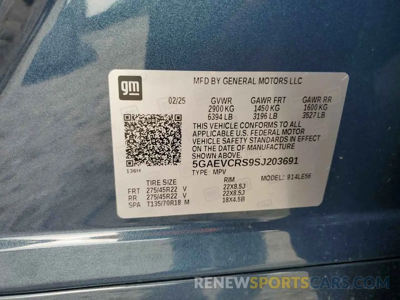 13 Photograph of a damaged car 5GAEVCRS9SJ203691 BUICK ENCLAVE 2025