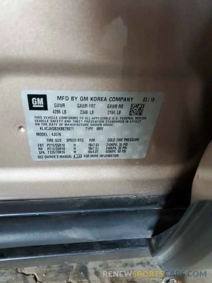 12 Photograph of a damaged car KL4CJASB2KB879971 BUICK ENCORE 2019