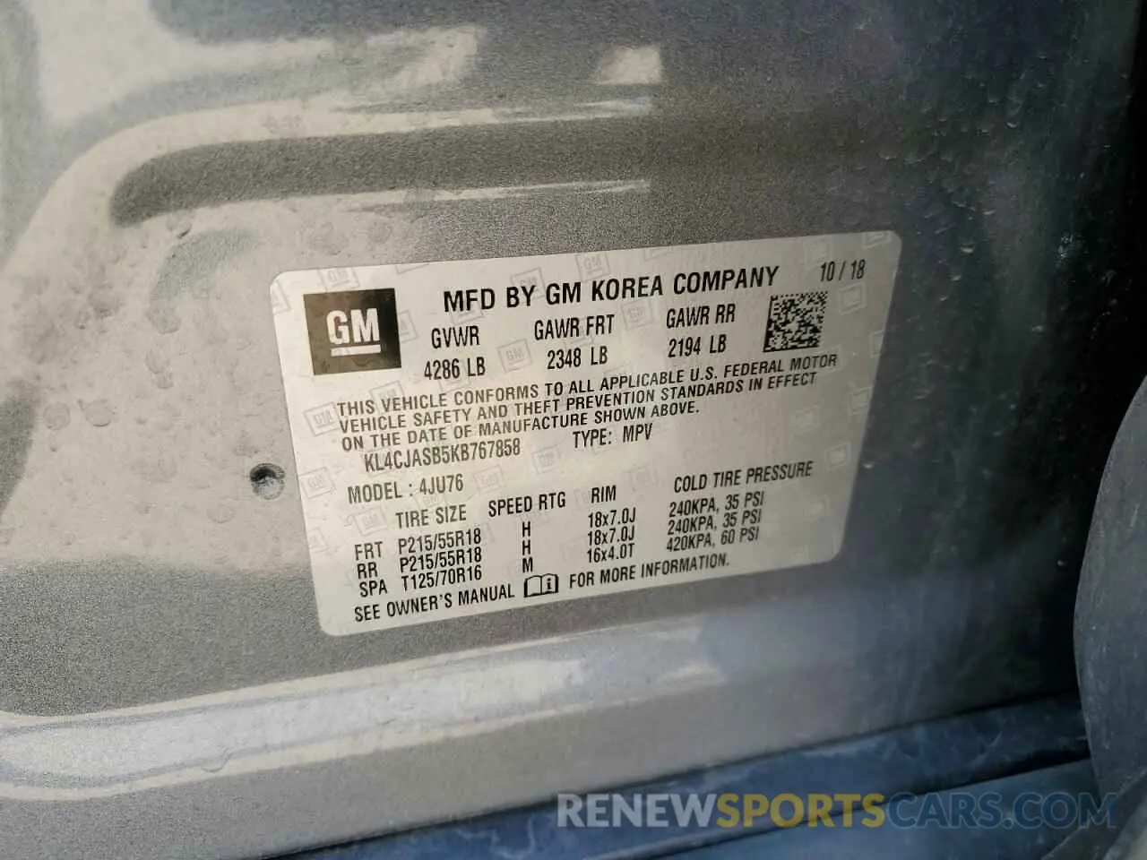 12 Photograph of a damaged car KL4CJASB5KB767858 BUICK ENCORE 2019