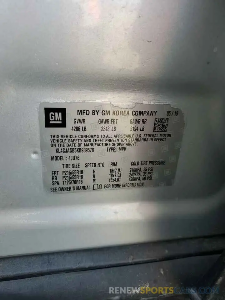 14 Photograph of a damaged car KL4CJASB5KB939578 BUICK ENCORE 2019