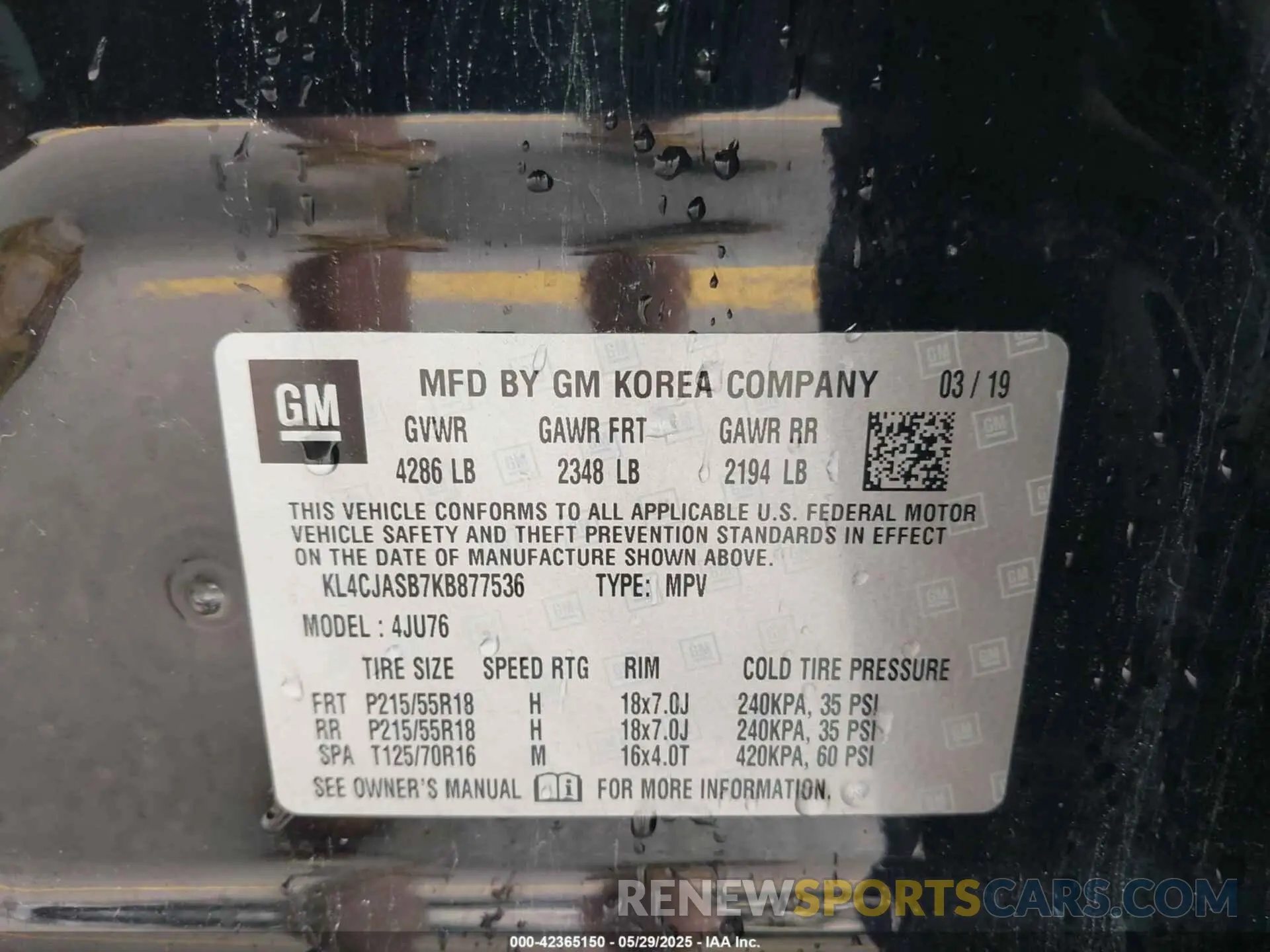 9 Photograph of a damaged car KL4CJASB7KB877536 BUICK ENCORE 2019