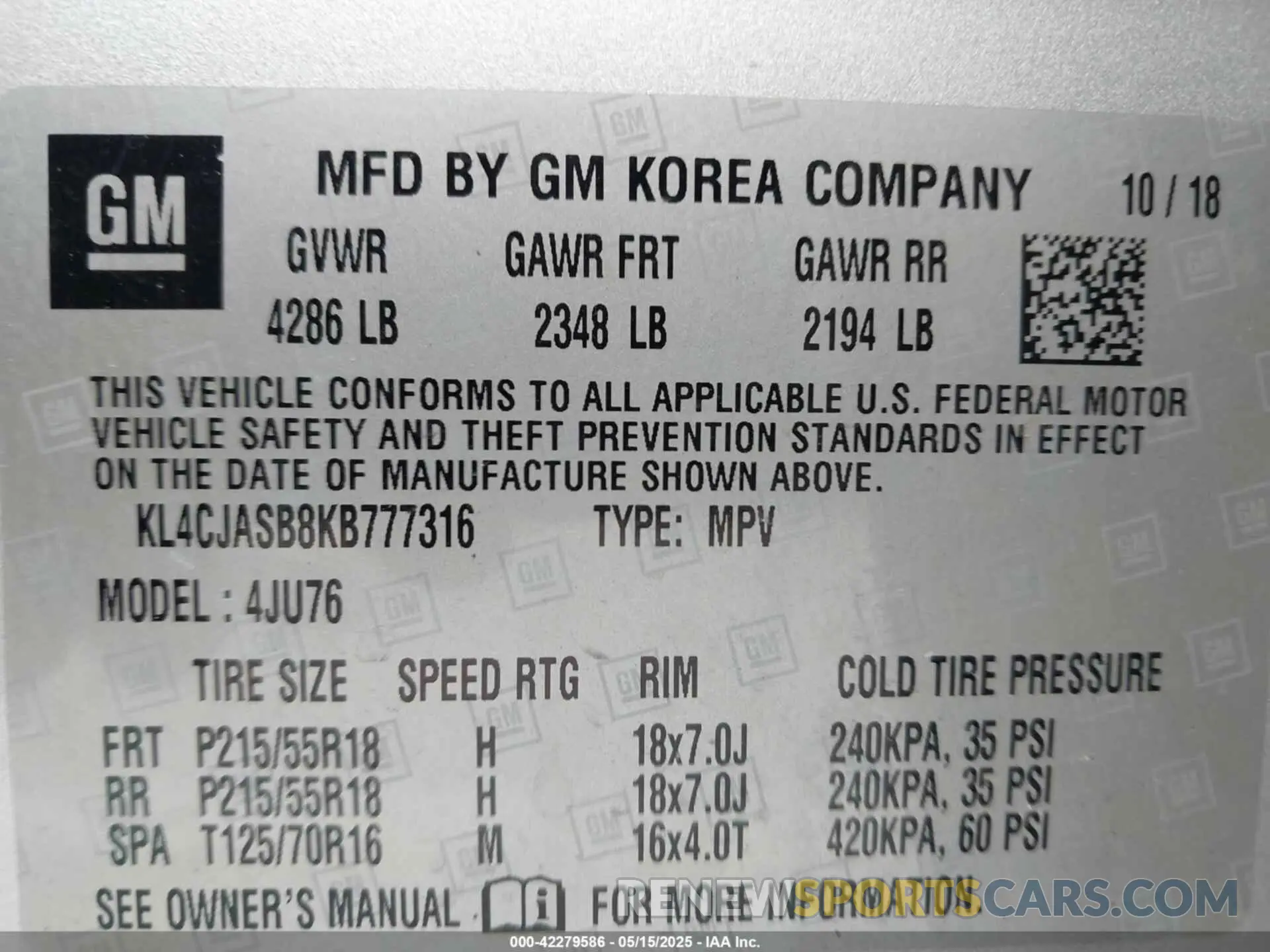 9 Photograph of a damaged car KL4CJASB8KB777316 BUICK ENCORE 2019