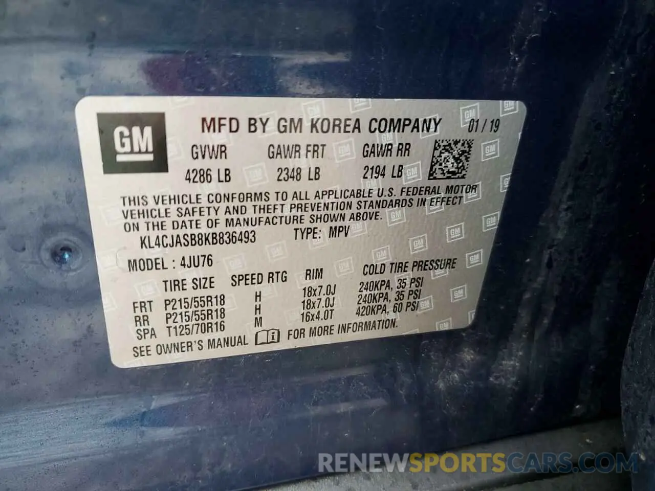 15 Photograph of a damaged car KL4CJASB8KB836493 BUICK ENCORE 2019