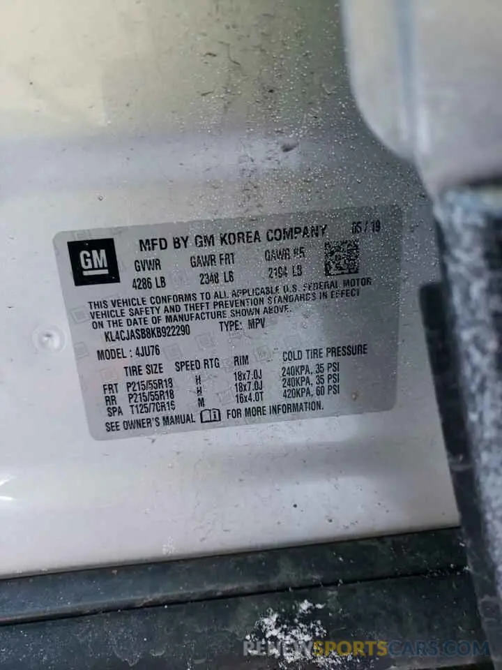 13 Photograph of a damaged car KL4CJASB8KB922290 BUICK ENCORE 2019