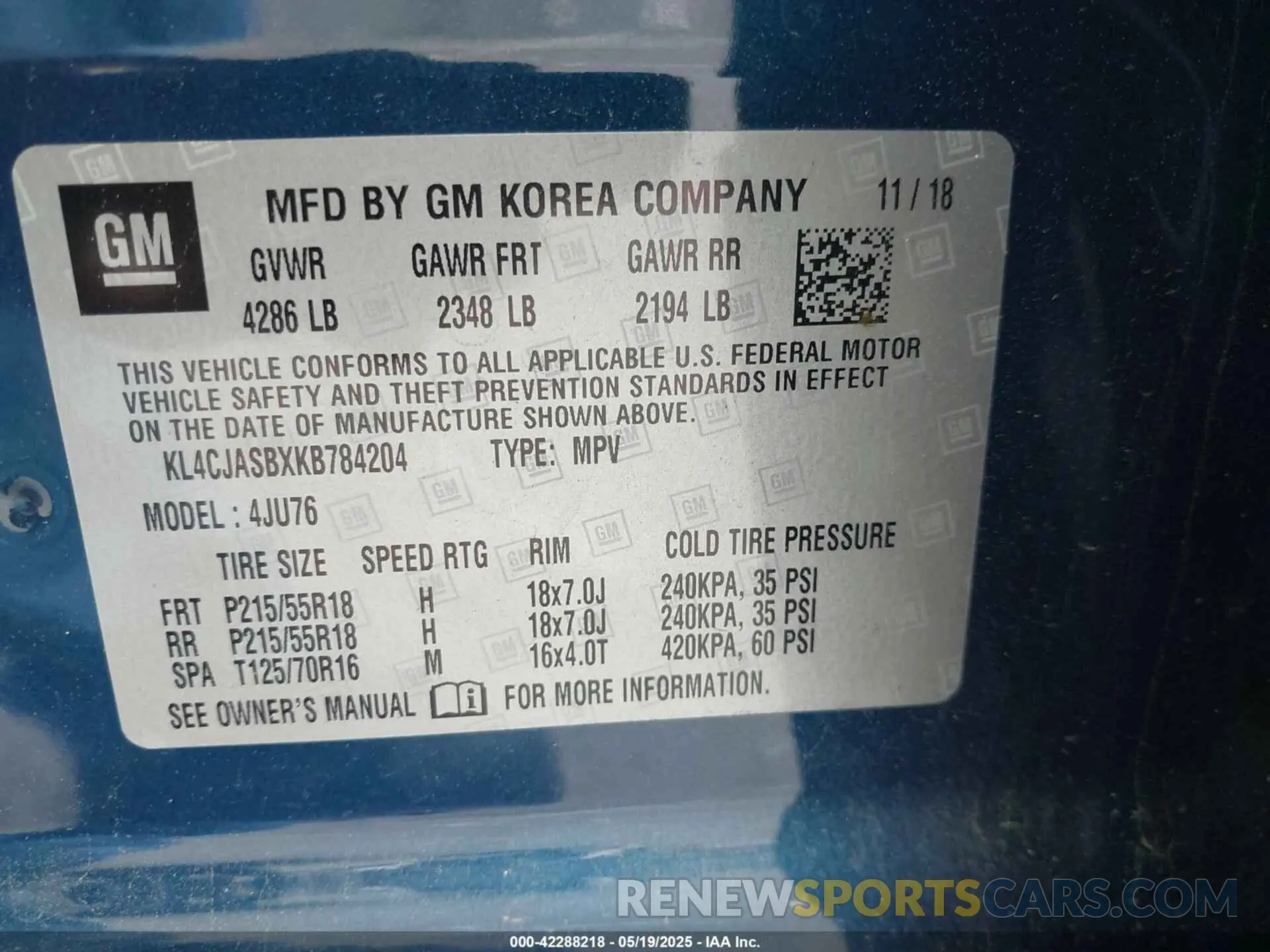 9 Photograph of a damaged car KL4CJASBXKB784204 BUICK ENCORE 2019