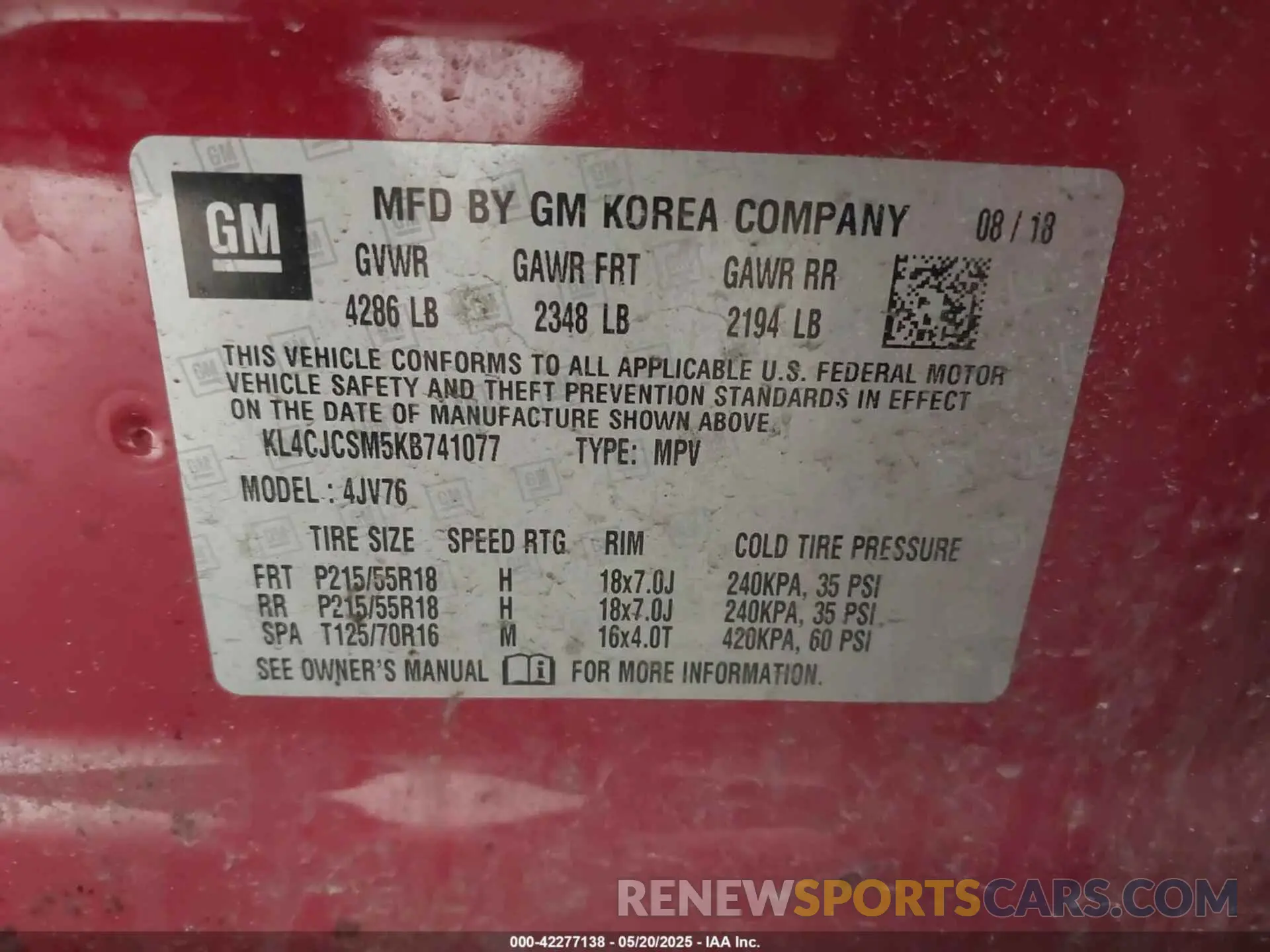 9 Photograph of a damaged car KL4CJCSM5KB741077 BUICK ENCORE 2019