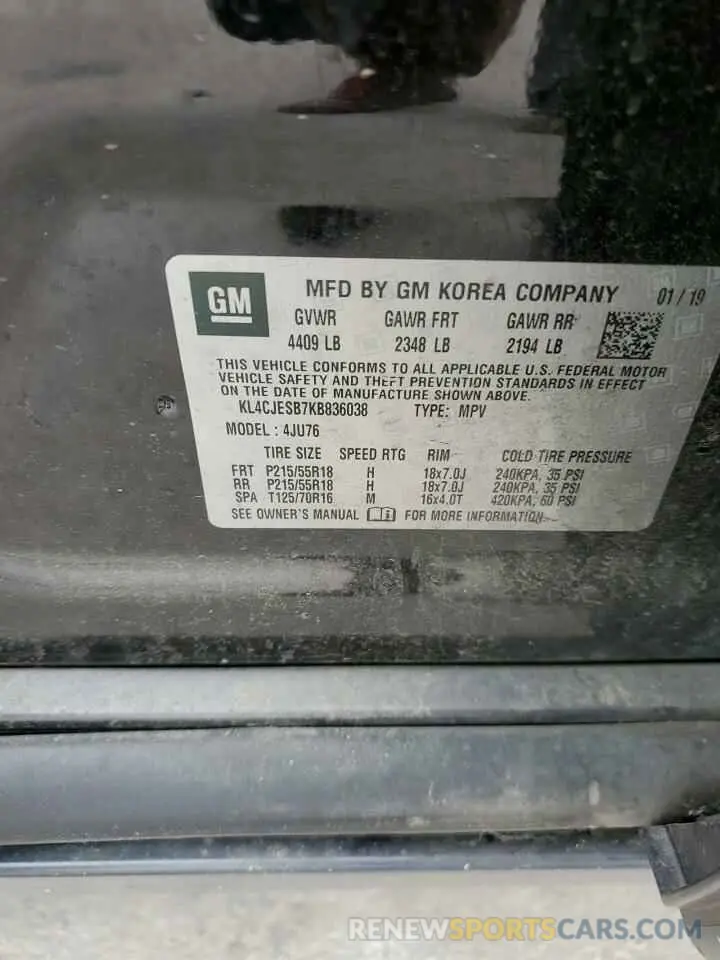 14 Photograph of a damaged car KL4CJESB7KB836038 BUICK ENCORE 2019
