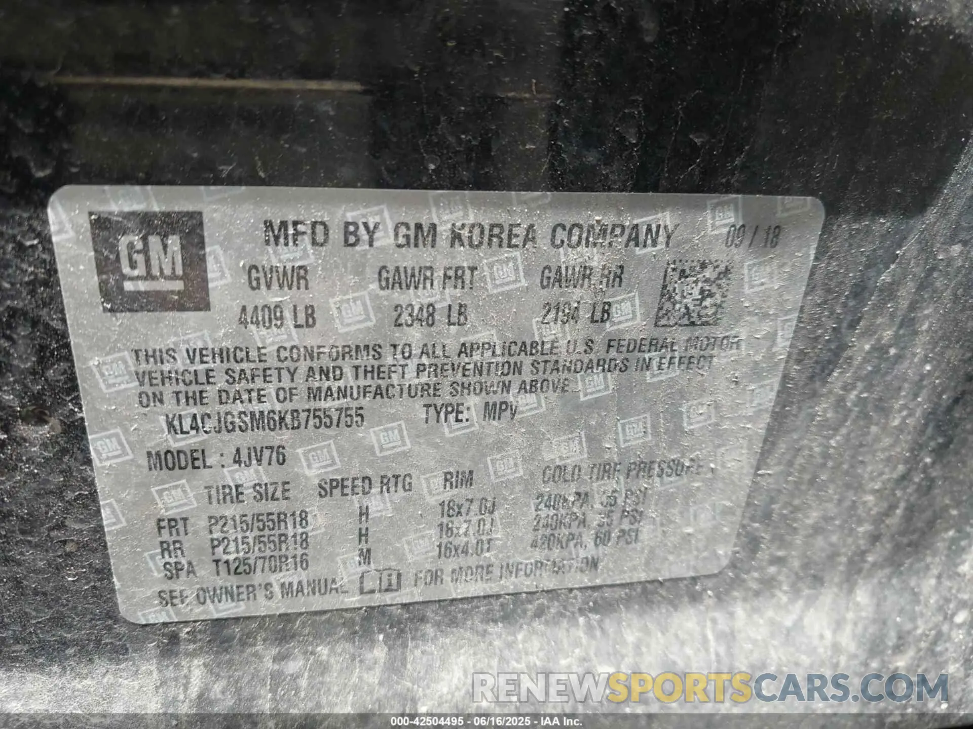 9 Photograph of a damaged car KL4CJGSM6KB755755 BUICK ENCORE 2019