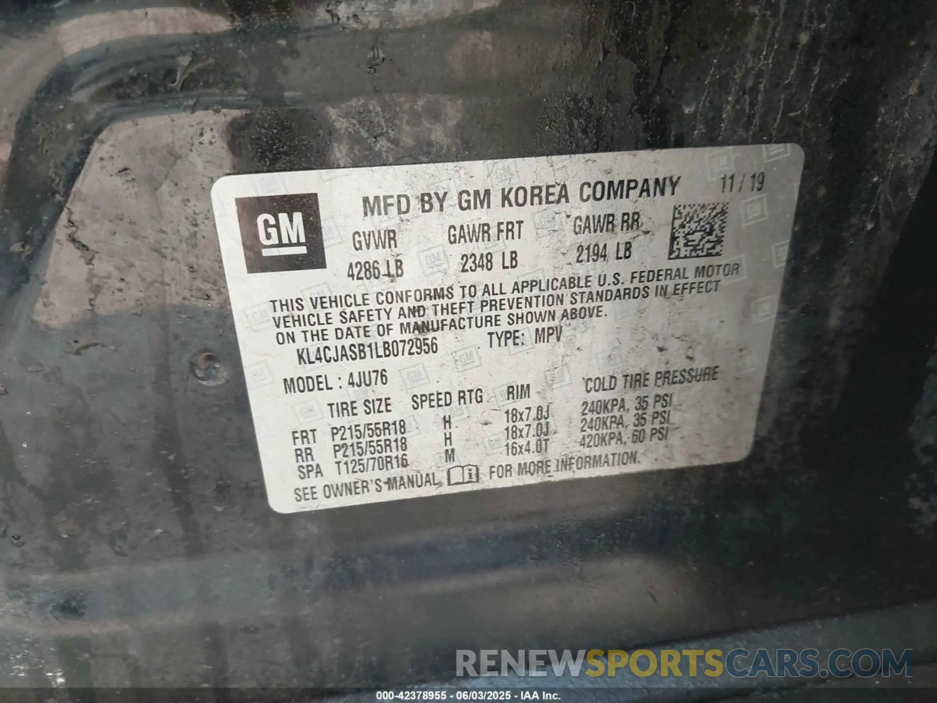 9 Photograph of a damaged car KL4CJASB1LB072956 BUICK ENCORE 2020