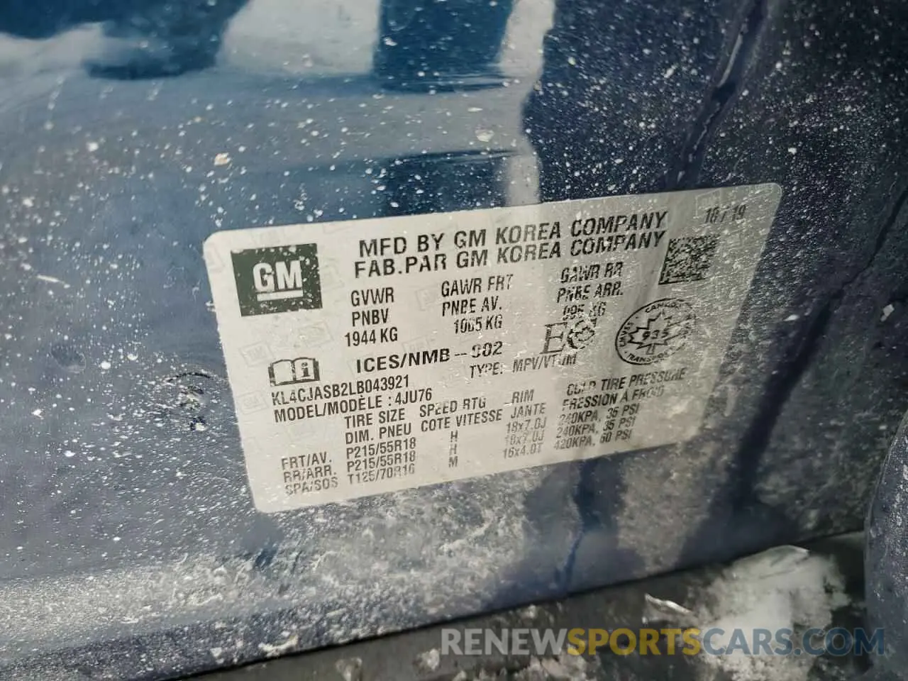 13 Photograph of a damaged car KL4CJASB2LB043921 BUICK ENCORE 2020