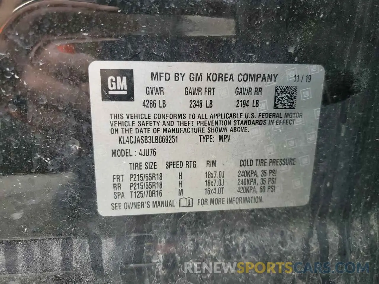 13 Photograph of a damaged car KL4CJASB3LB069251 BUICK ENCORE 2020