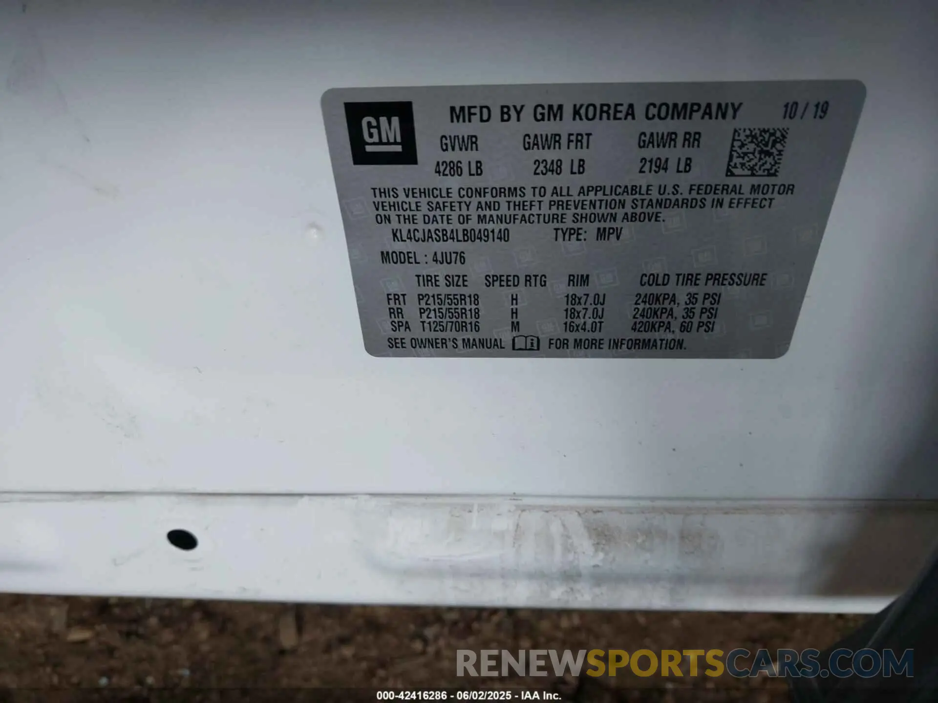9 Photograph of a damaged car KL4CJASB4LB049140 BUICK ENCORE 2020