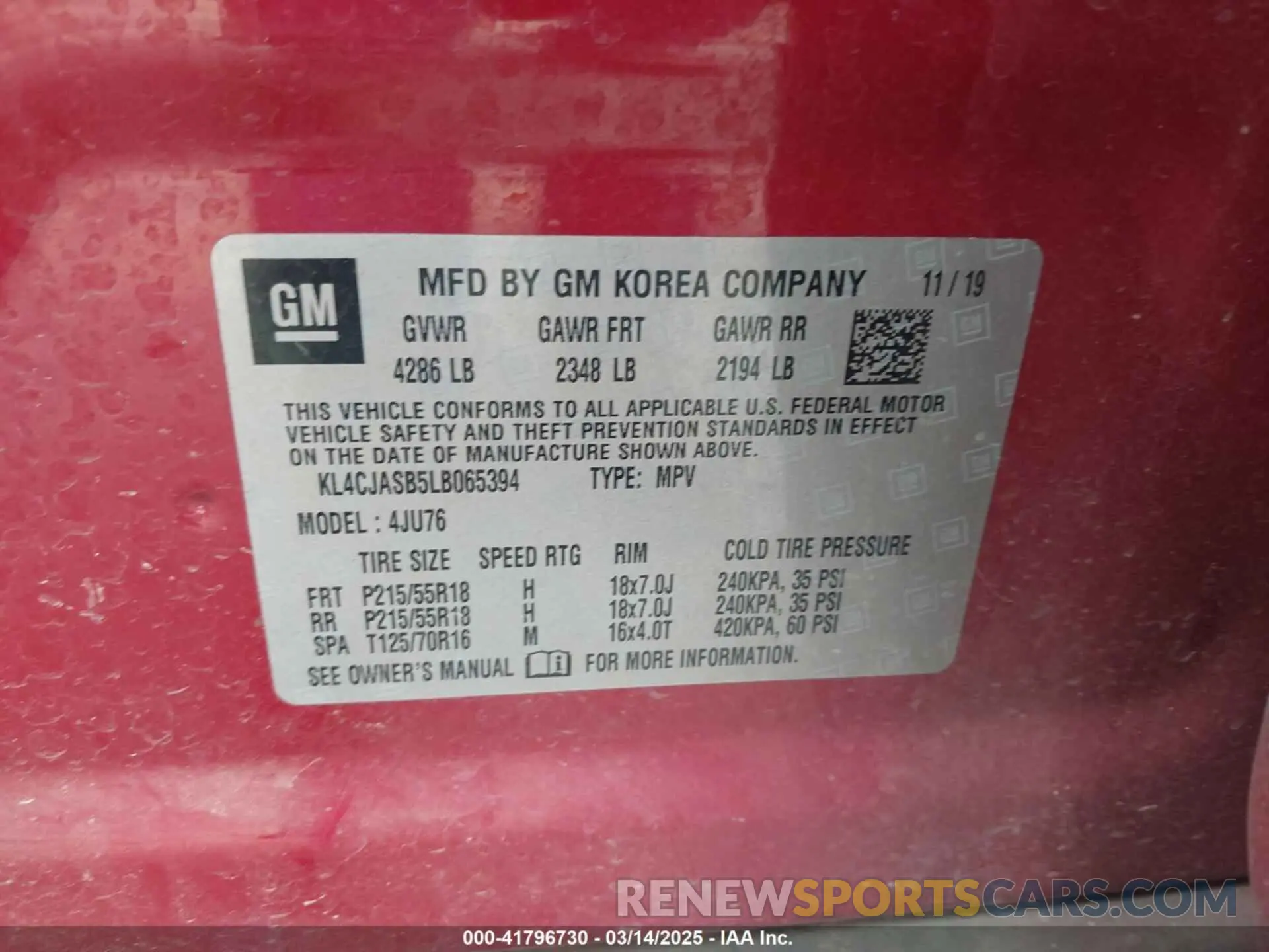 9 Photograph of a damaged car KL4CJASB5LB065394 BUICK ENCORE 2020