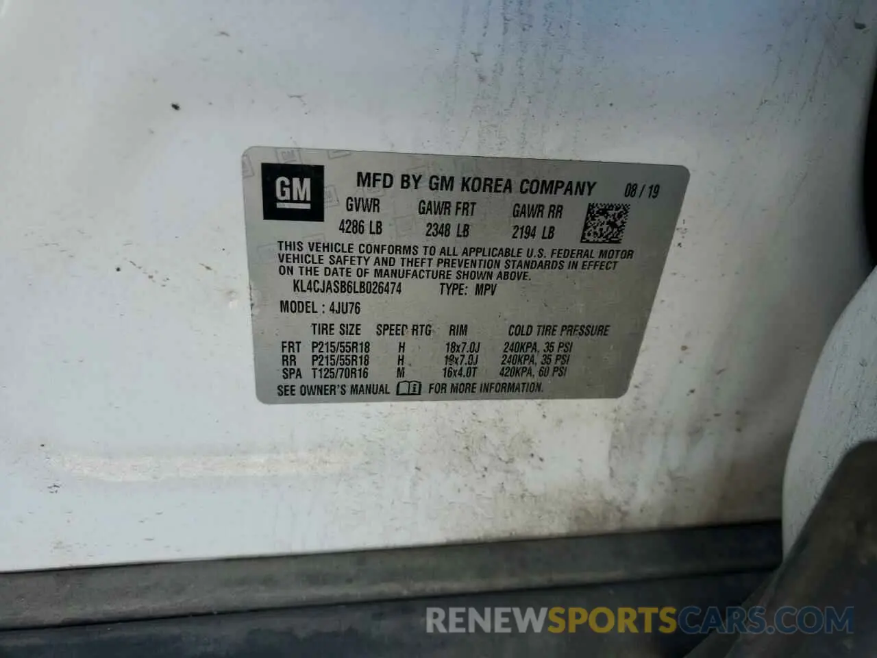 15 Photograph of a damaged car KL4CJASB6LB026474 BUICK ENCORE 2020
