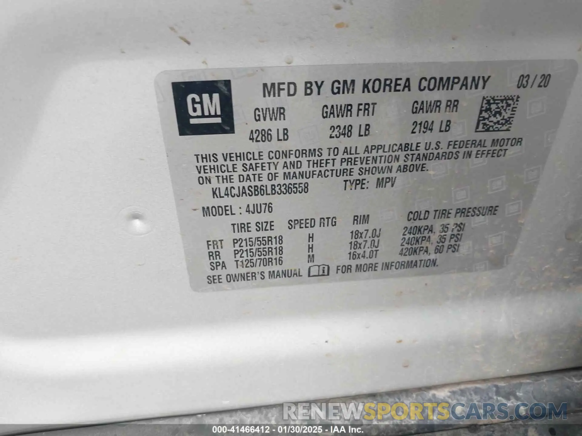 9 Photograph of a damaged car KL4CJASB6LB336558 BUICK ENCORE 2020
