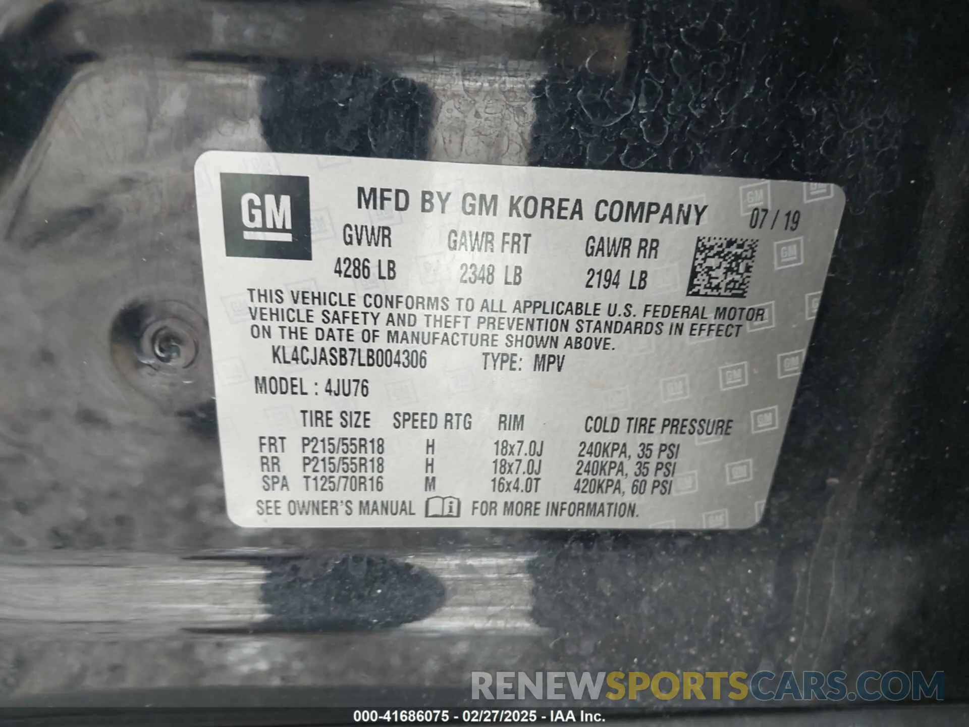 9 Photograph of a damaged car KL4CJASB7LB004306 BUICK ENCORE 2020