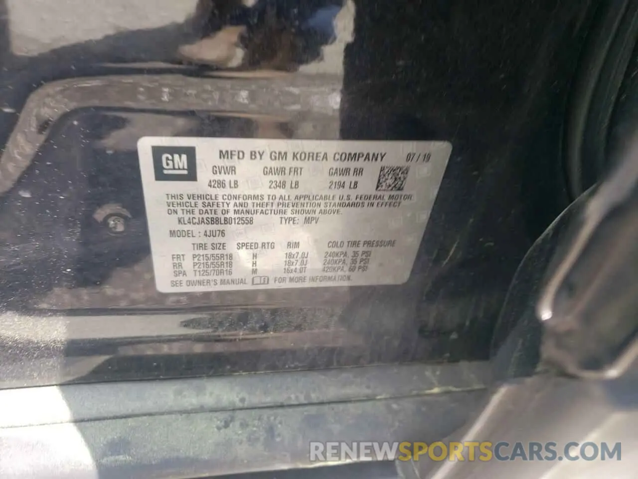 13 Photograph of a damaged car KL4CJASB8LB012558 BUICK ENCORE 2020