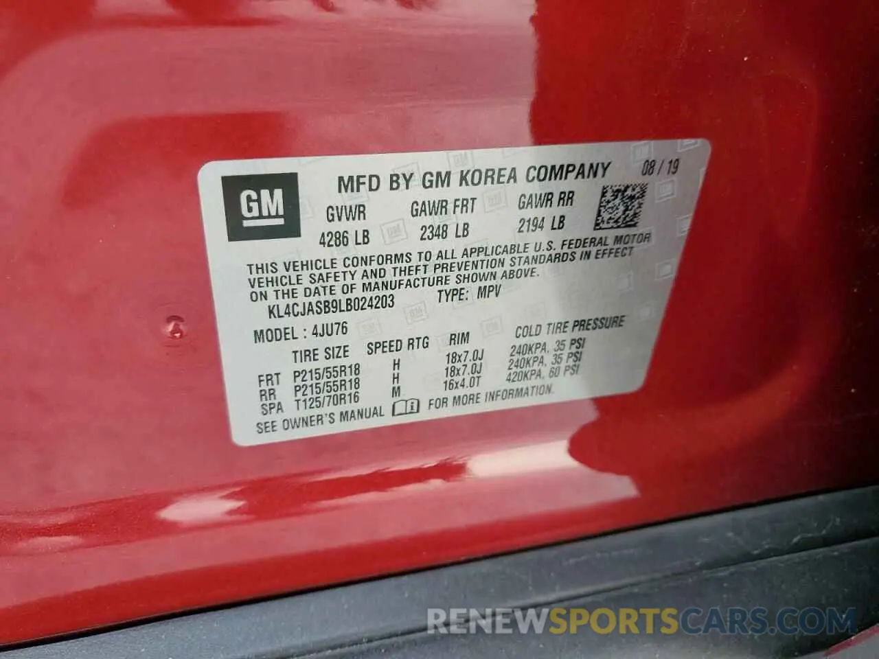 14 Photograph of a damaged car KL4CJASB9LB024203 BUICK ENCORE 2020