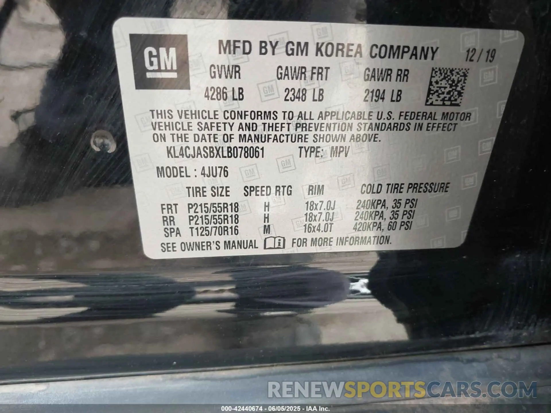 9 Photograph of a damaged car KL4CJASBXLB078061 BUICK ENCORE 2020