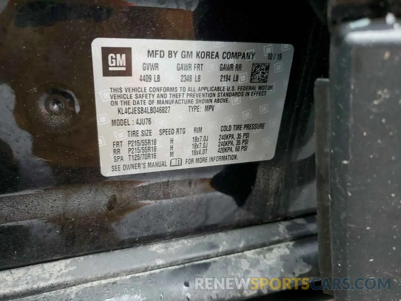 13 Photograph of a damaged car KL4CJESB4LB046827 BUICK ENCORE 2020