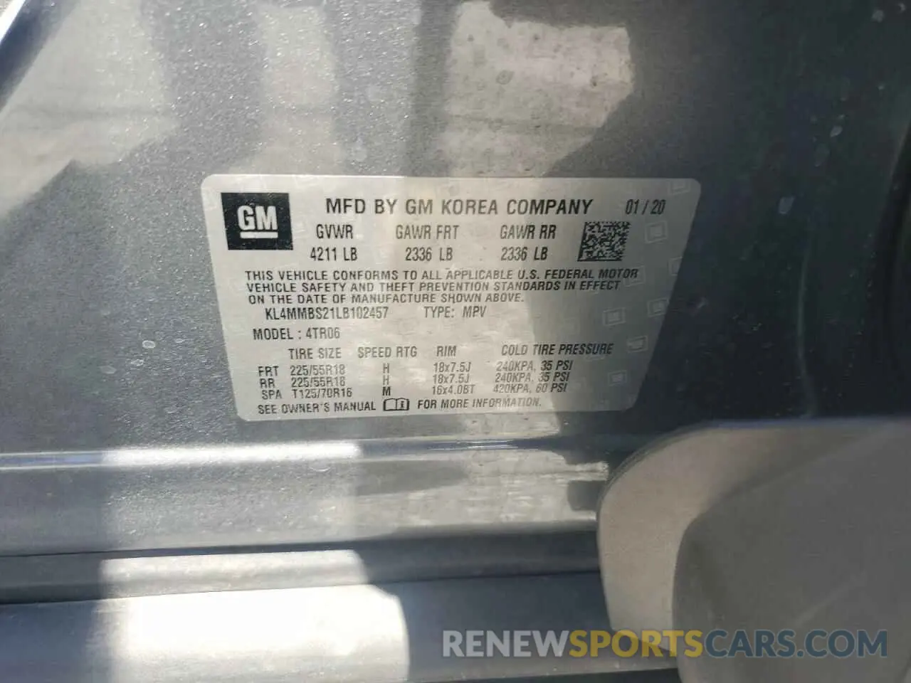14 Photograph of a damaged car KL4MMBS21LB102457 BUICK ENCORE 2020