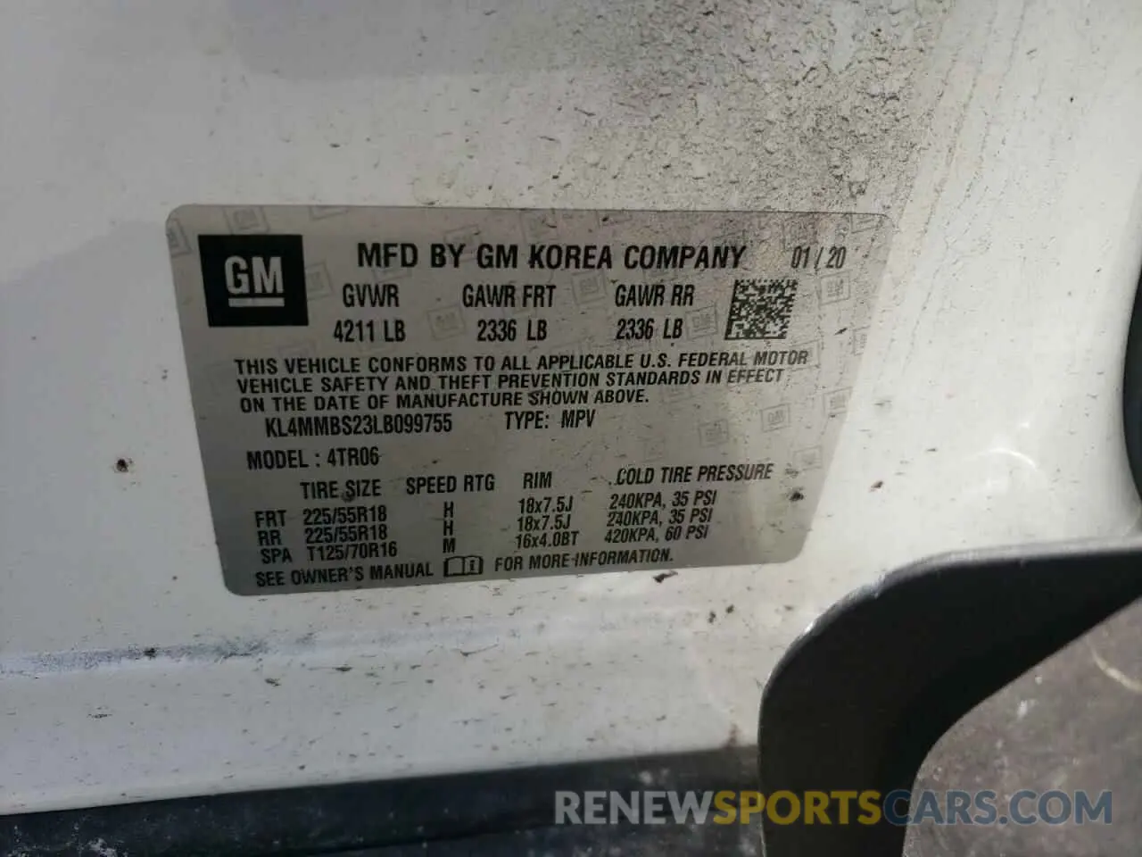 15 Photograph of a damaged car KL4MMBS23LB099755 BUICK ENCORE 2020