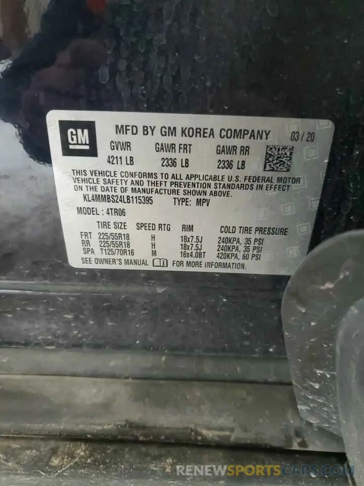 13 Photograph of a damaged car KL4MMBS24LB115395 BUICK ENCORE 2020