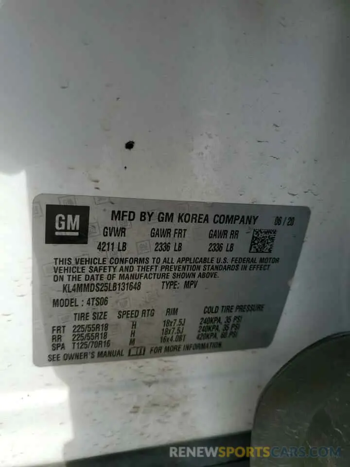 13 Photograph of a damaged car KL4MMDS25LB131648 BUICK ENCORE 2020