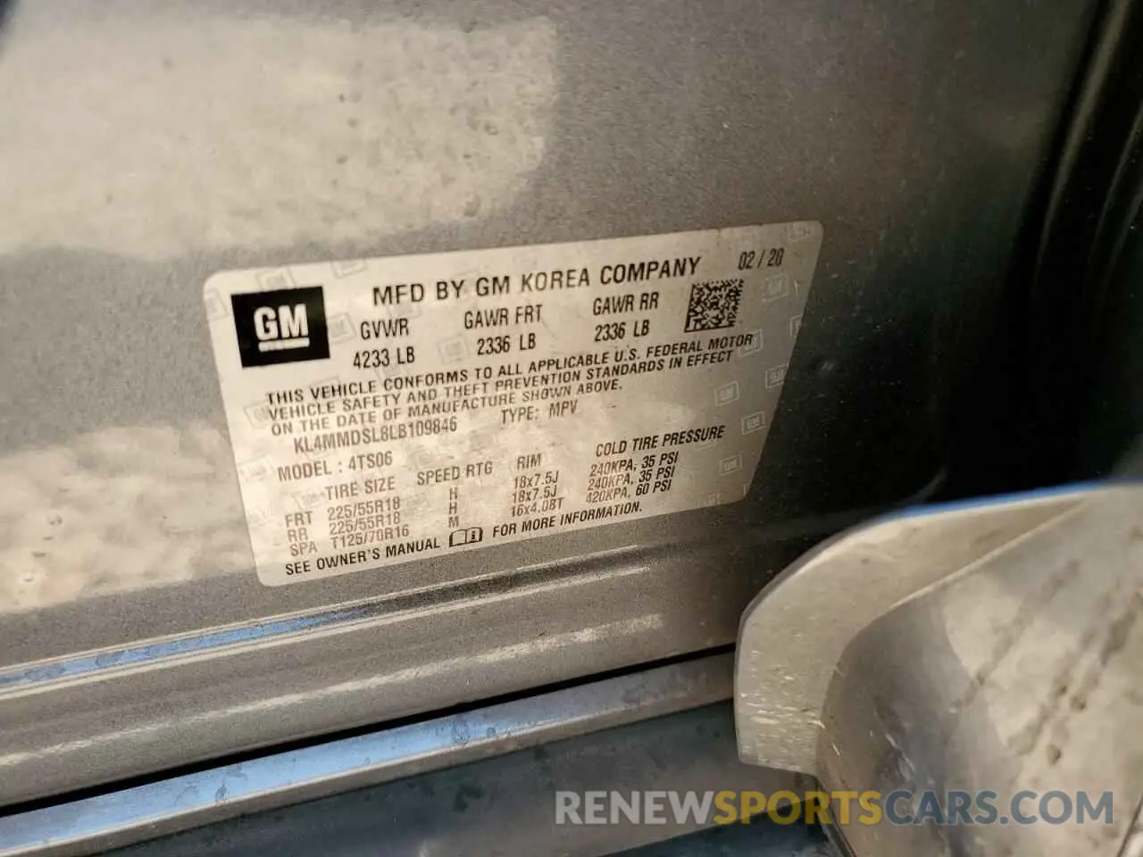 13 Photograph of a damaged car KL4MMDSL8LB109846 BUICK ENCORE 2020