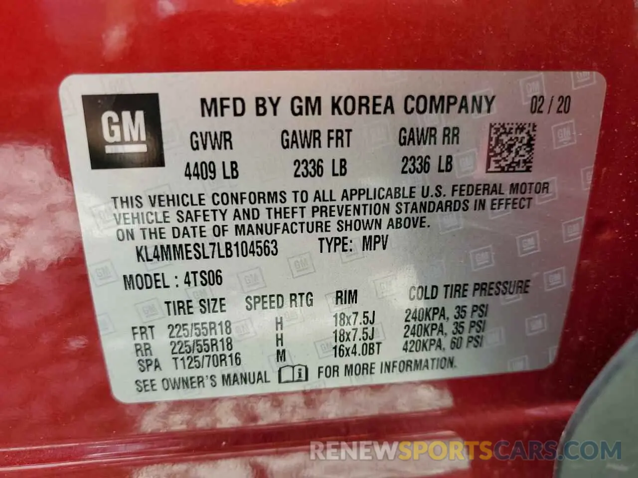 13 Photograph of a damaged car KL4MMESL7LB104563 BUICK ENCORE 2020
