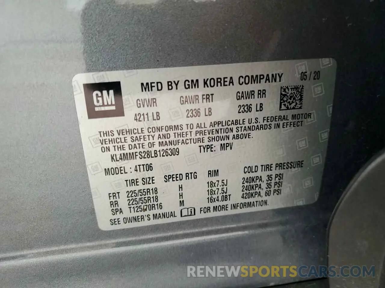 13 Photograph of a damaged car KL4MMFS28LB126309 BUICK ENCORE 2020