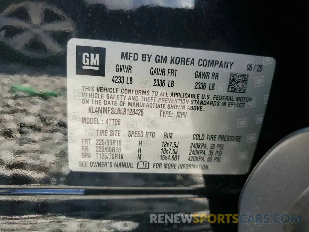 13 Photograph of a damaged car KL4MMFSL8LB128425 BUICK ENCORE 2020