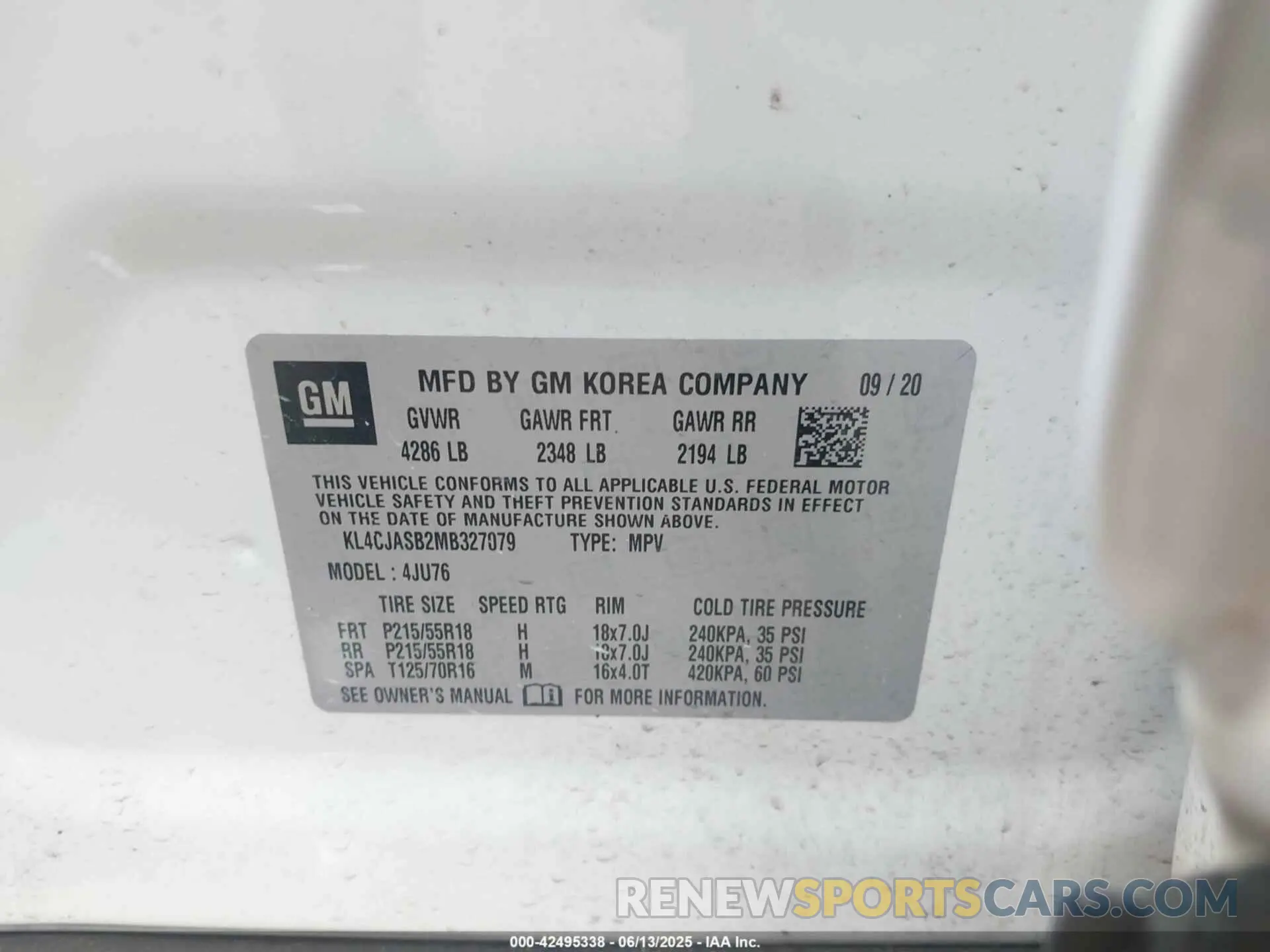 9 Photograph of a damaged car KL4CJASB2MB327079 BUICK ENCORE 2021