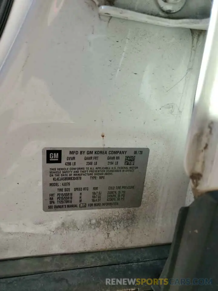 13 Photograph of a damaged car KL4CJASB5MB304878 BUICK ENCORE 2021