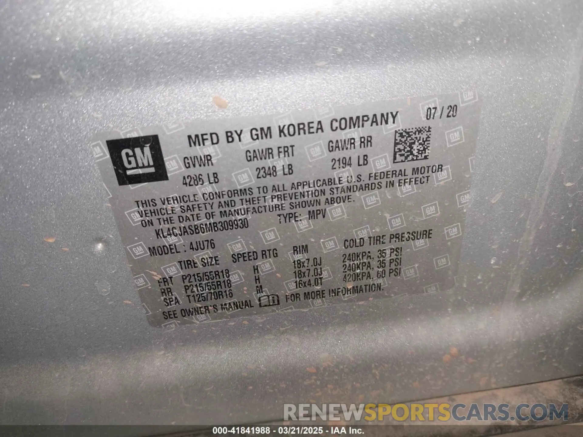 9 Photograph of a damaged car KL4CJASB6MB309930 BUICK ENCORE 2021