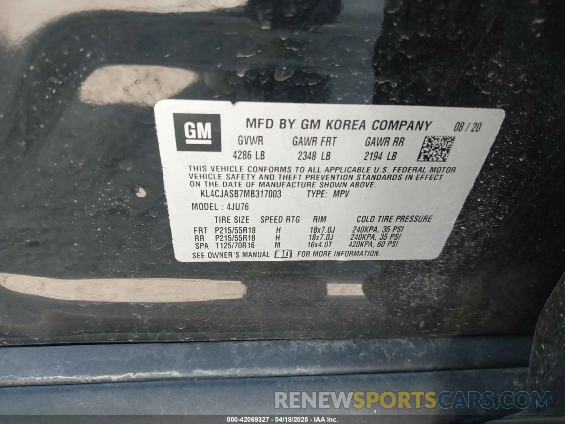 9 Photograph of a damaged car KL4CJASB7MB317003 BUICK ENCORE 2021