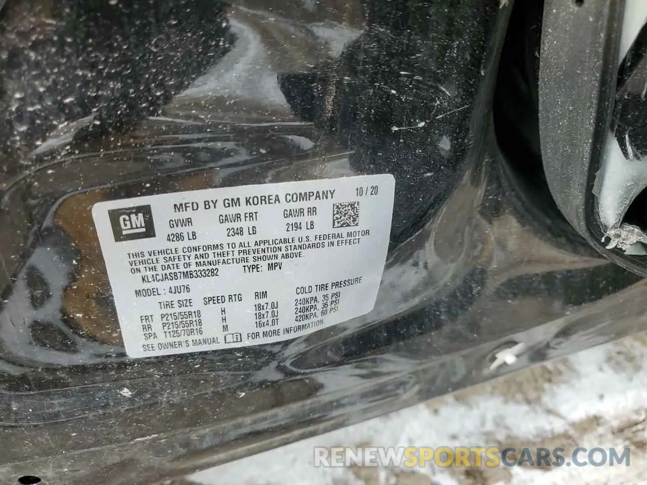 14 Photograph of a damaged car KL4CJASB7MB333282 BUICK ENCORE 2021