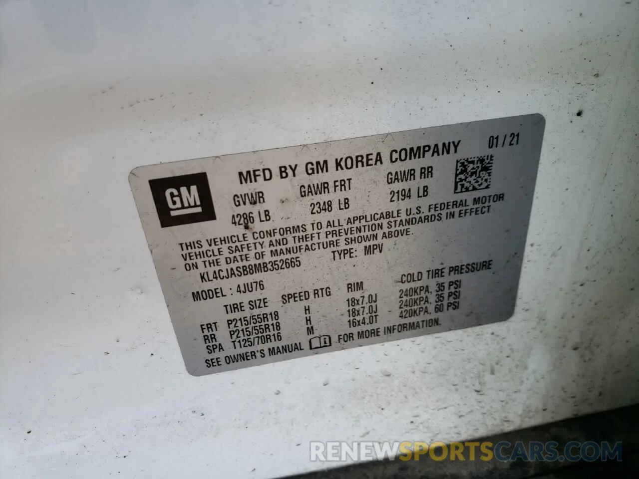 13 Photograph of a damaged car KL4CJASB8MB352665 BUICK ENCORE 2021