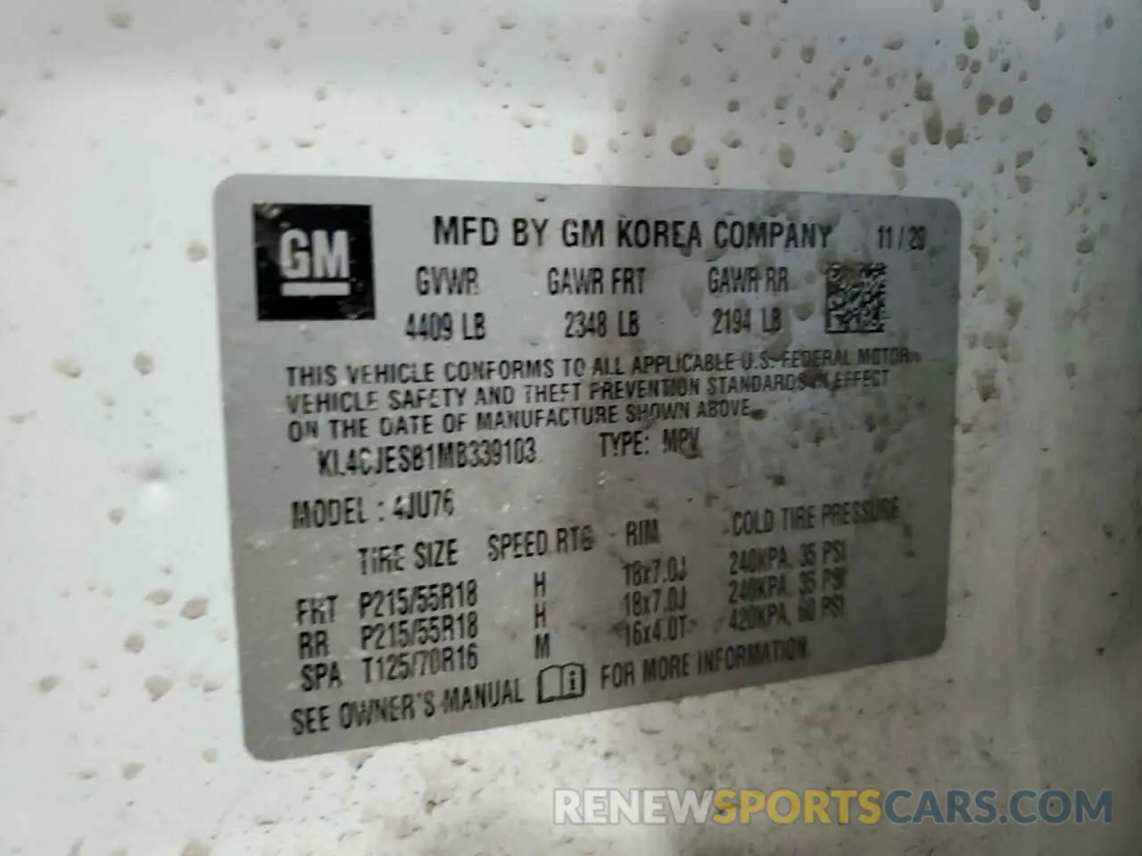 13 Photograph of a damaged car KL4CJESB1MB339103 BUICK ENCORE 2021