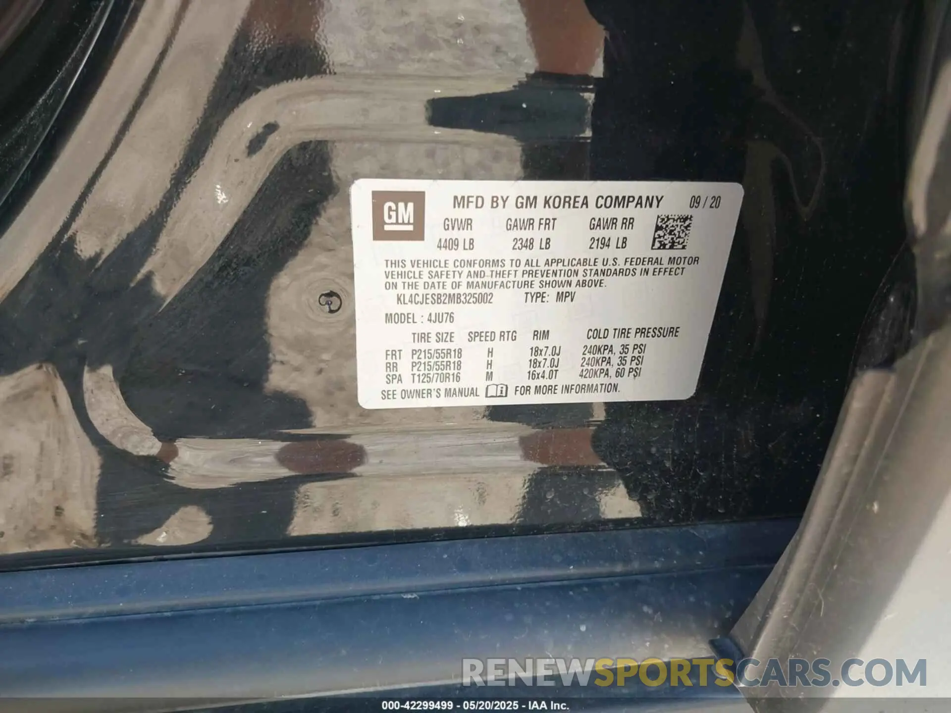 9 Photograph of a damaged car KL4CJESB2MB325002 BUICK ENCORE 2021