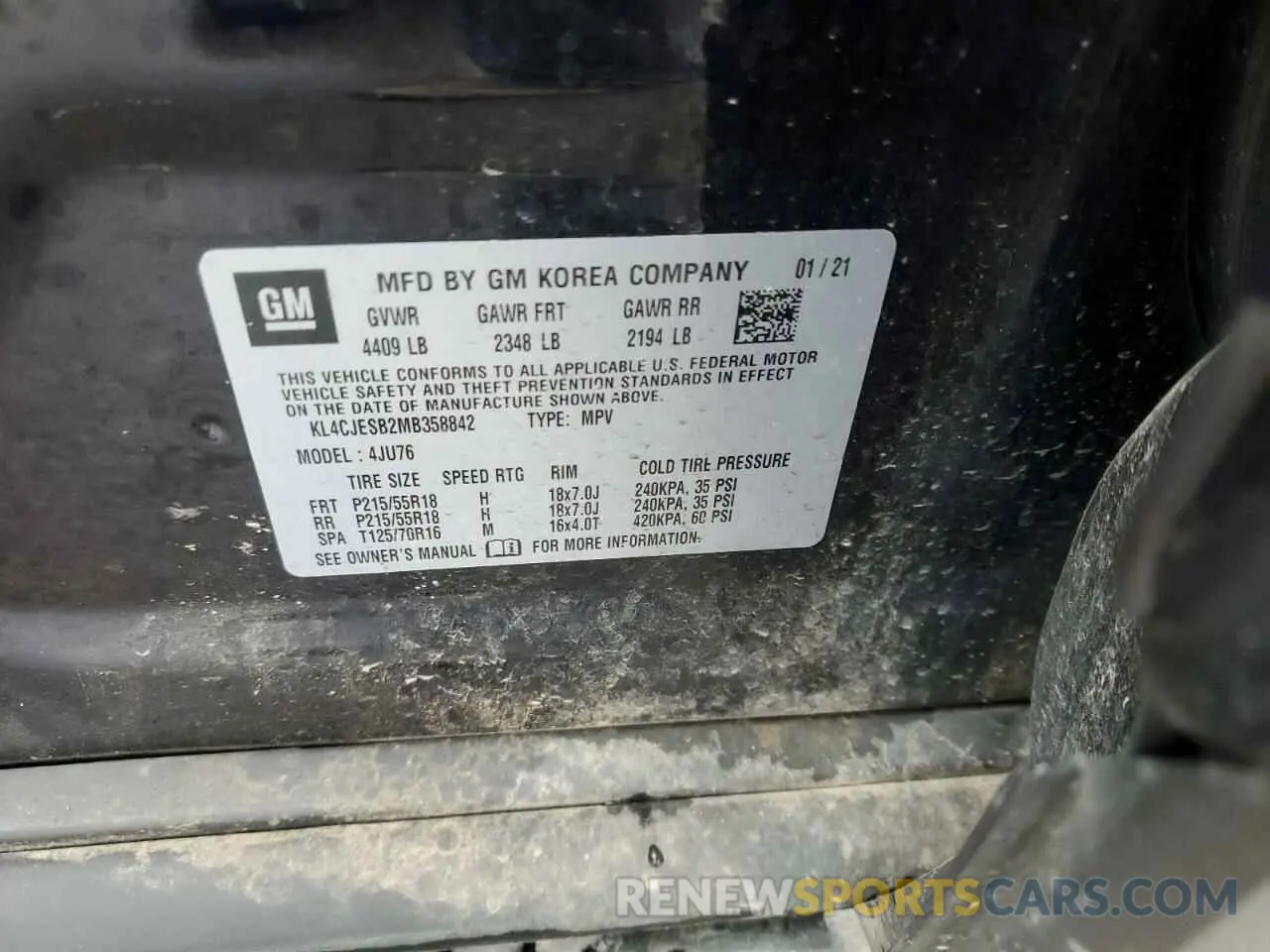 13 Photograph of a damaged car KL4CJESB2MB358842 BUICK ENCORE 2021