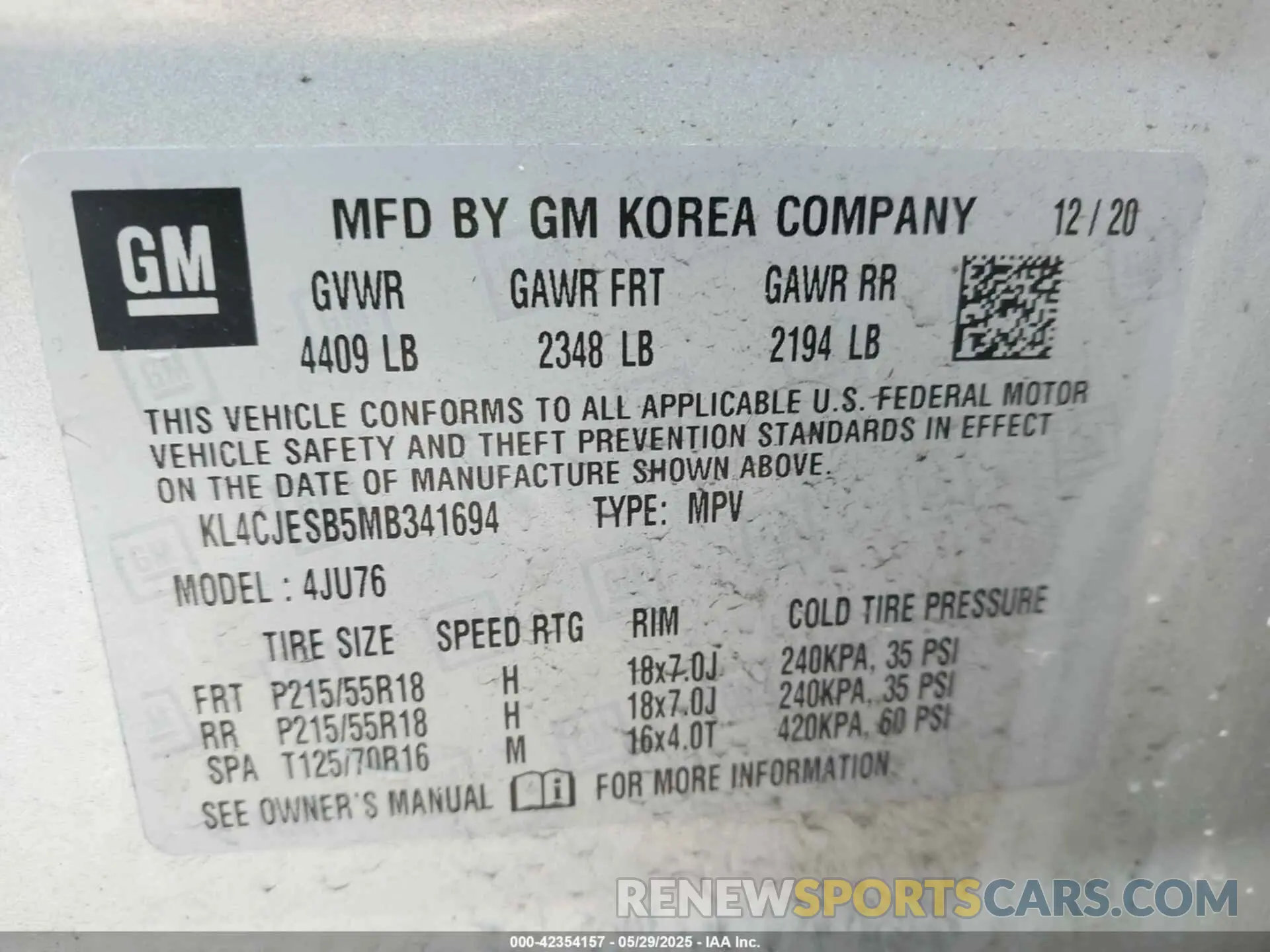 9 Photograph of a damaged car KL4CJESB5MB341694 BUICK ENCORE 2021