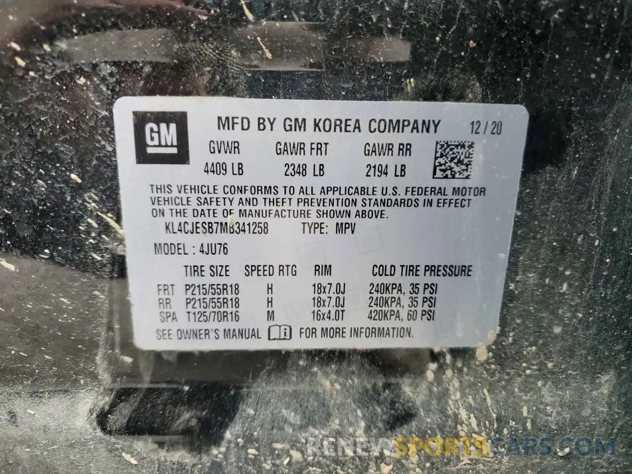 13 Photograph of a damaged car KL4CJESB7MB341258 BUICK ENCORE 2021