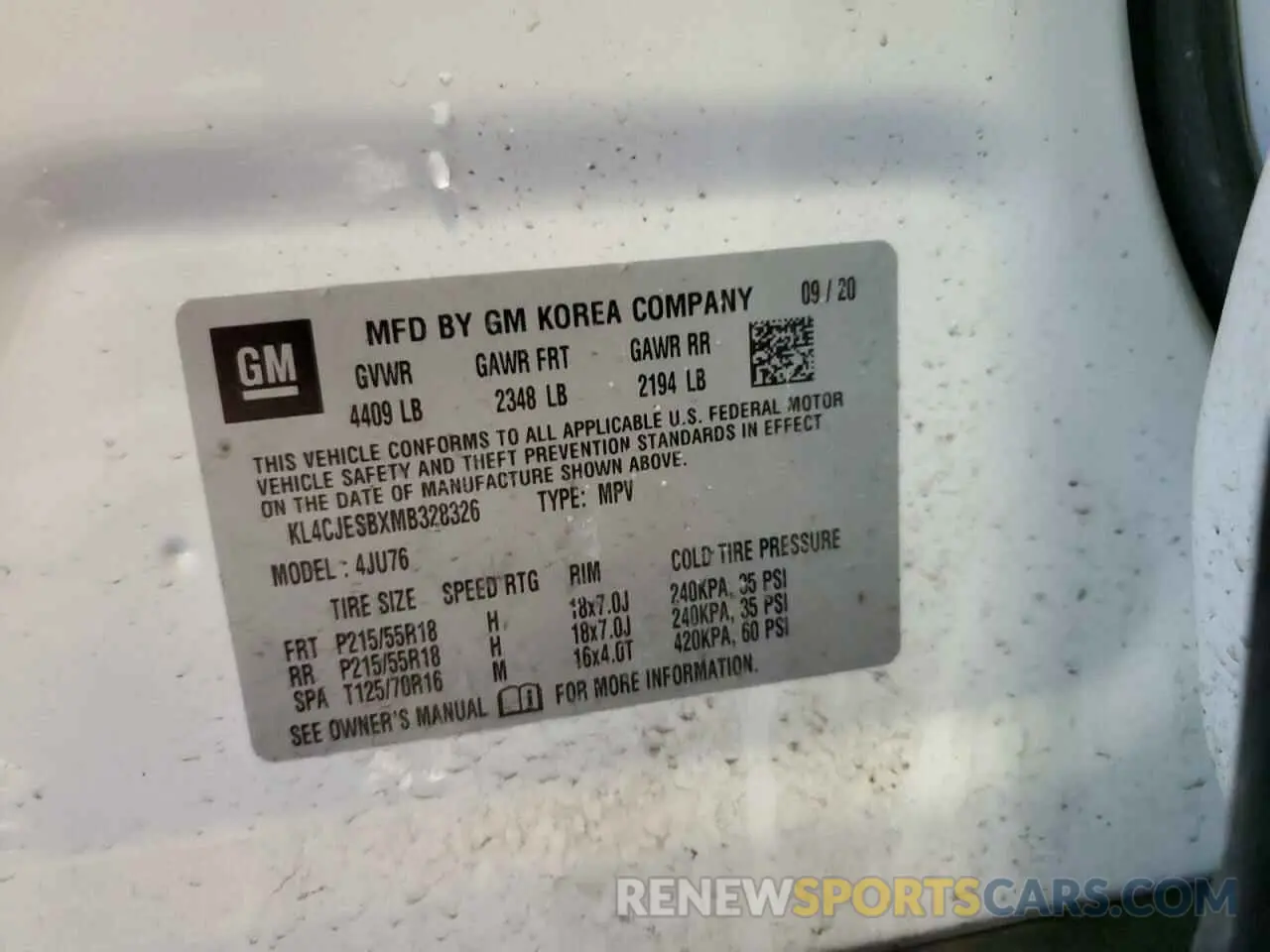13 Photograph of a damaged car KL4CJESBXMB328326 BUICK ENCORE 2021