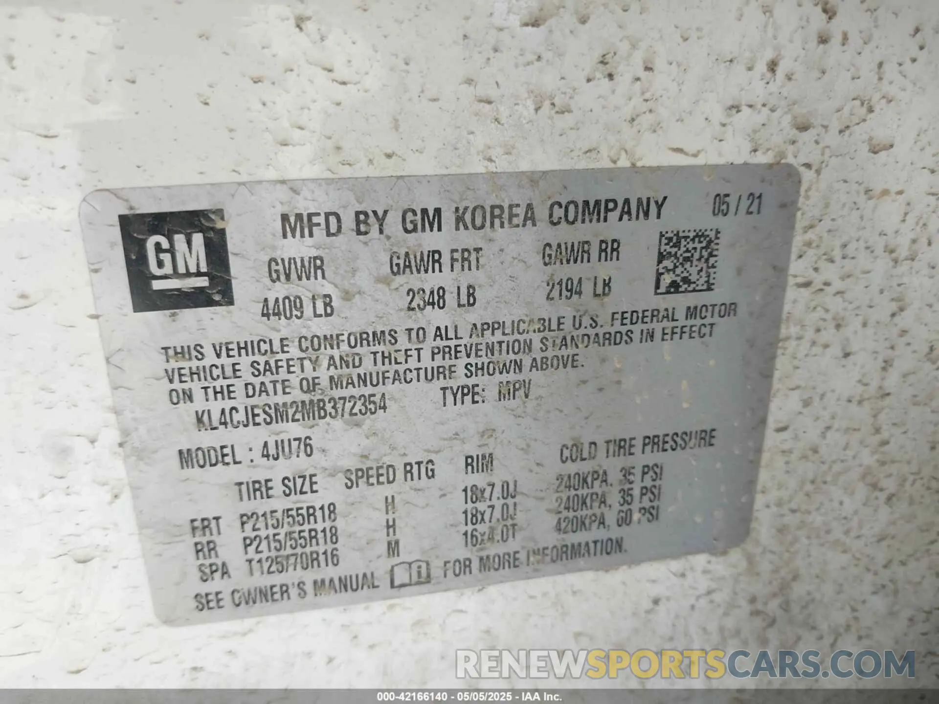 9 Photograph of a damaged car KL4CJESM2MB372354 BUICK ENCORE 2021