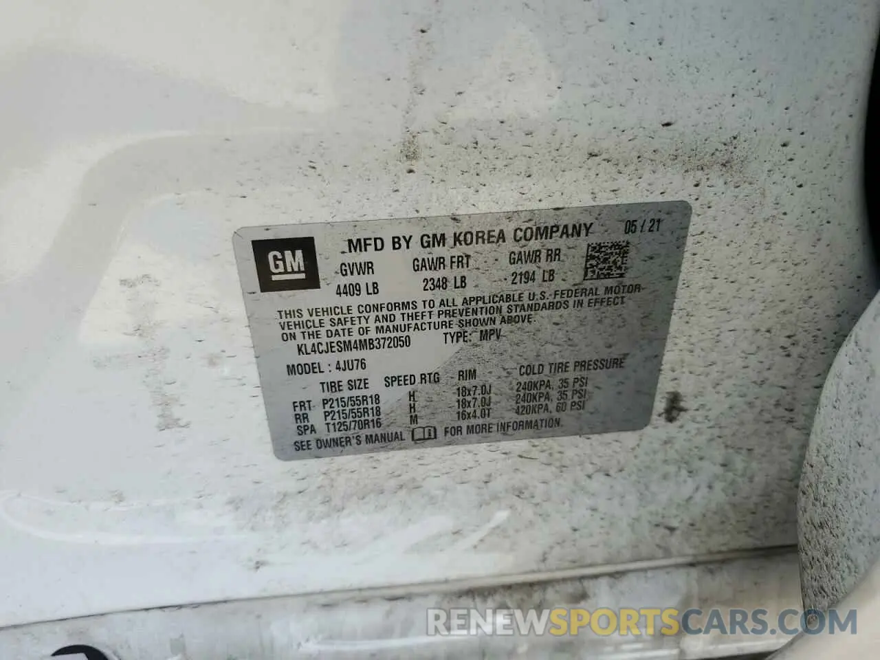12 Photograph of a damaged car KL4CJESM4MB372050 BUICK ENCORE 2021