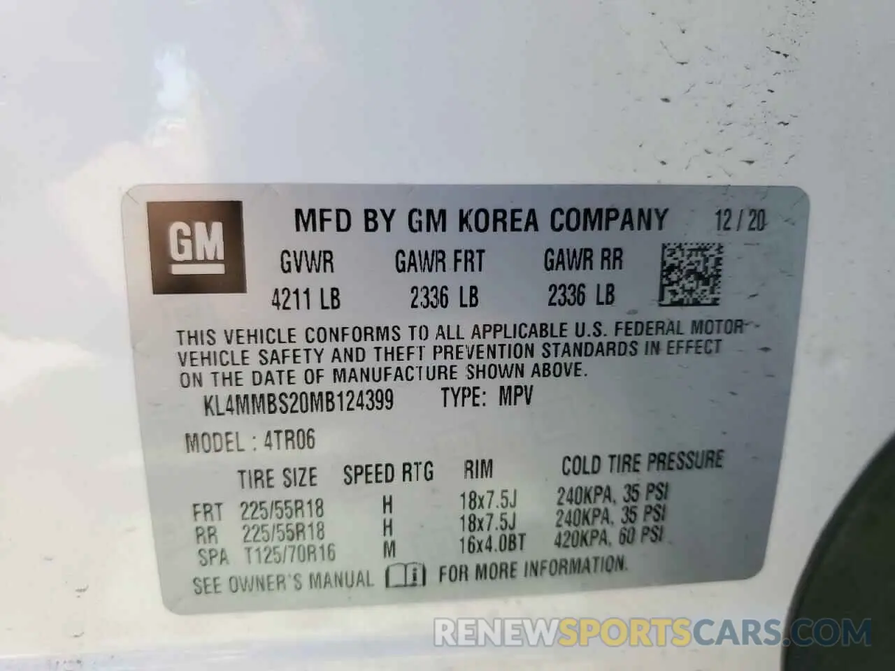 15 Photograph of a damaged car KL4MMBS20MB124399 BUICK ENCORE 2021