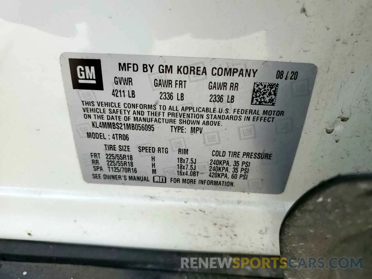13 Photograph of a damaged car KL4MMBS21MB056095 BUICK ENCORE 2021