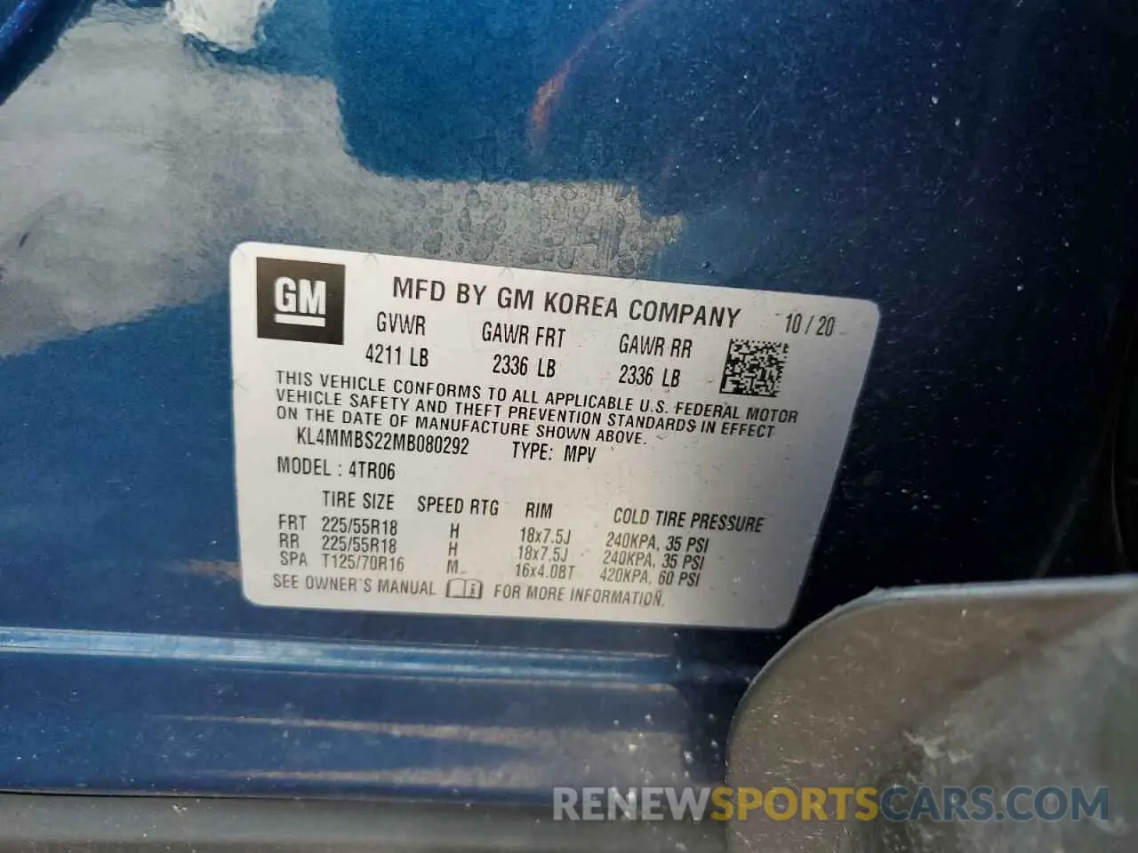12 Photograph of a damaged car KL4MMBS22MB080292 BUICK ENCORE 2021